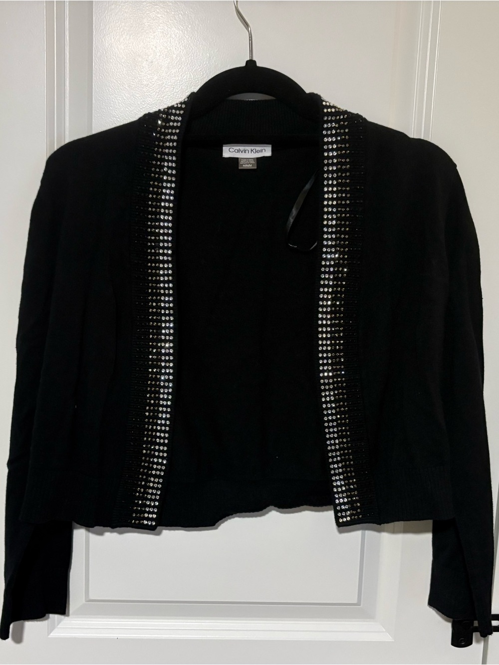 Calvin Klein Black Embellished Cropped Cardigan